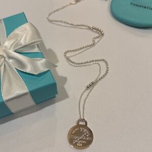 Tiffany & Co. Sterling Silver Round Tag Necklace